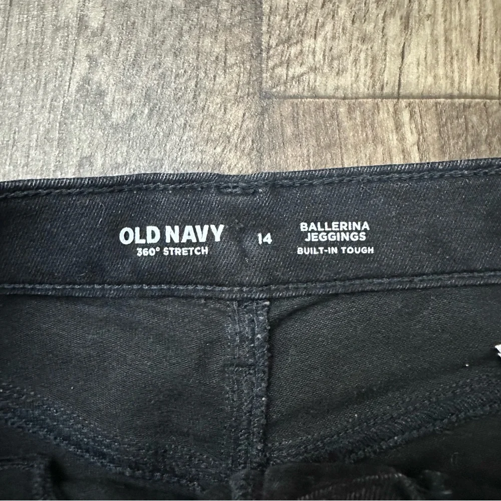 Old Navy Stretch Ballerina Jeggings Built In Tough Girls Size 14 Black